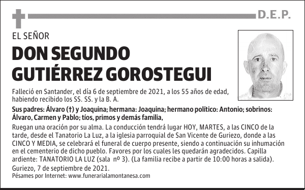 DON SEGUNDO GUTIÉRREZ GOROSTEGUI