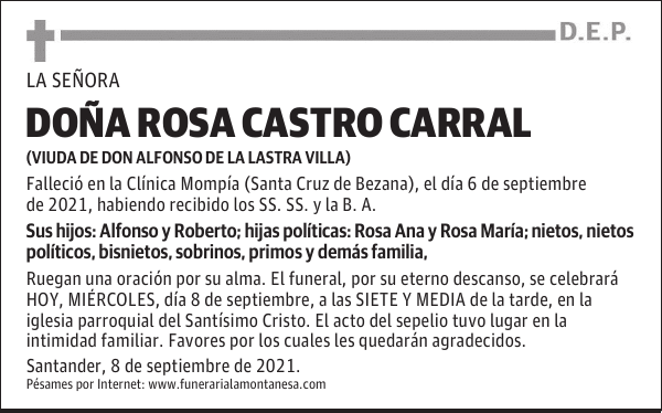 DOÑA ROSA CASTRO CARRAL