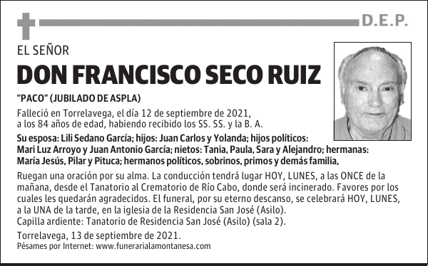 DON FRANCISCO SECO RUIZ