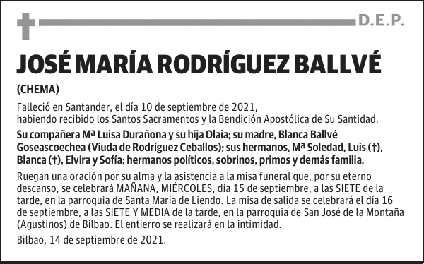 JOSÉ MARÍA RODRÍGUEZ BALLVÉ