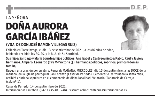 DOÑA AURORA GARCÍA IBÁÑEZ