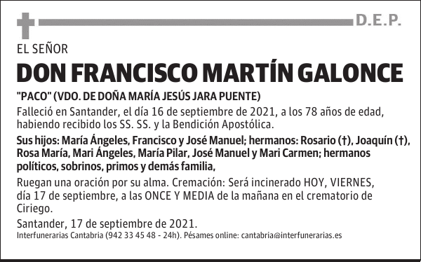 DON FRANCISCO MARTÍN GALONCE