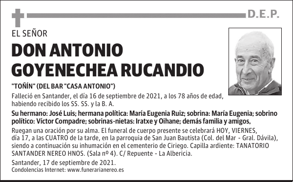 DON ANTONIO GOYENECHEA RUCANDIO