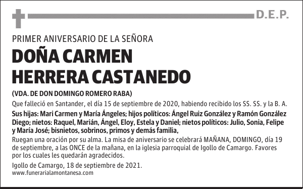 DOÑA CARMEN HERRERA CASTANEDO