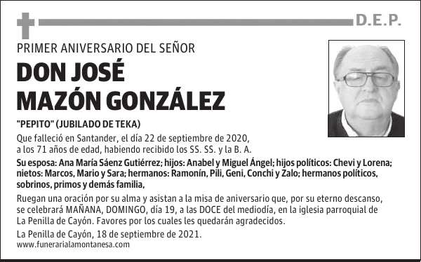 DON JOSÉ MAZÓN GONZÁLEZ