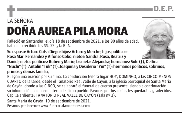 DOÑA AUREA PILA MORA