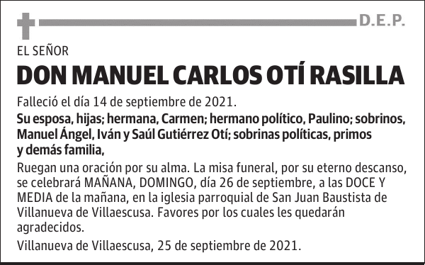 DON MANUEL CARLOS OTÍ RASILLA