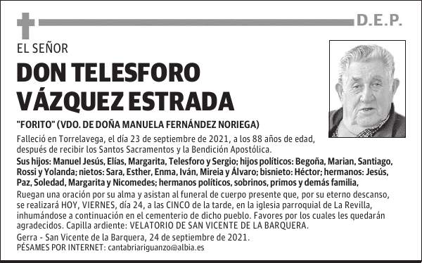 DON TELESFORO VÁZQUEZ ESTRADA