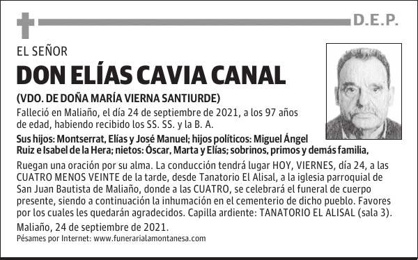 DON ELÍAS CAVIA CANAL