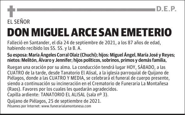 DON MIGUEL ARCE SAN EMETERIO