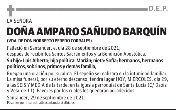 DOÑA AMPARO SAÑUDO BARQUÍN
