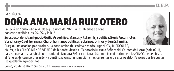 DOÑA ANA MARÍA RUIZ OTERO