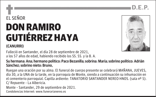 DON RAMIRO GUTIÉRREZ HAYA