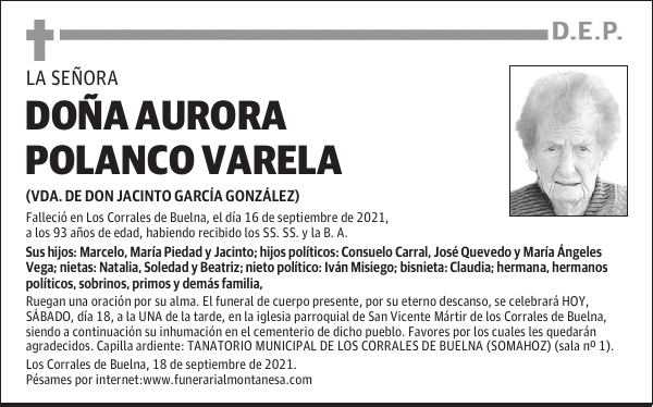 DOÑA AURORA POLANCO VARELA