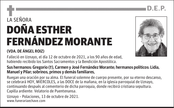 DOÑA ESTHER FERNÁNDEZ MORANTE