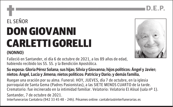 DON GIOVANNI CARLETTI GORELLI