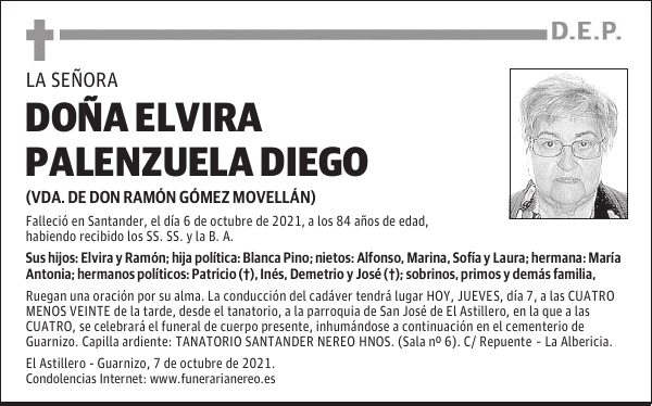 DOÑA ELVIRA PALENZUELA DIEGO