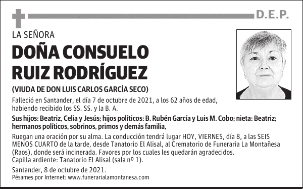 DOÑA CONSUELO RUIZ RODRÍGUEZ