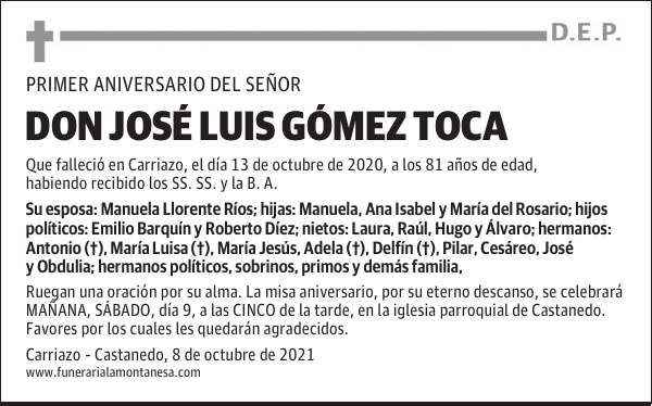 DON JOSÉ LUIS GÓMEZ TOCA