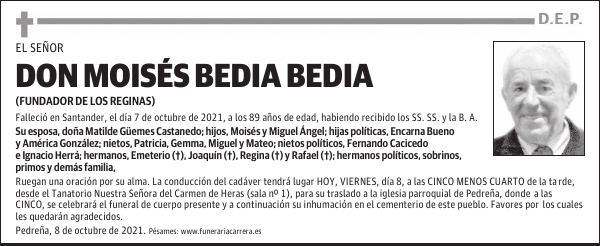 DON MOISÉS BEDIA BEDIA