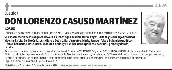 DON LORENZO CASUSO MARTÍNEZ
