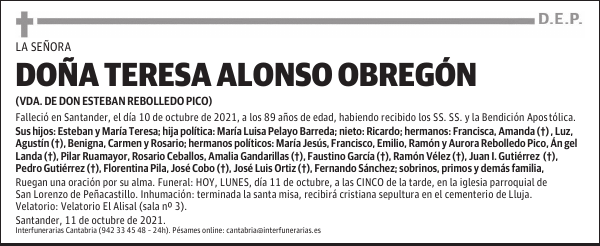 DOÑA TERESA ALONSO OBREGÓN
