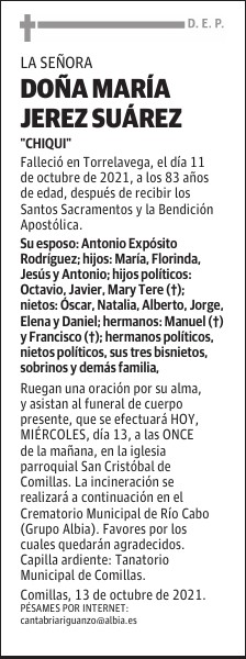 DOÑA MARÍA JEREZ SUÁREZ