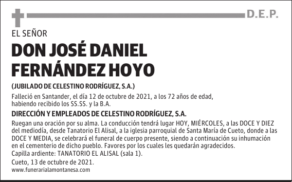 DON JOSÉ DANIEL FERNÁNDEZ HOYO