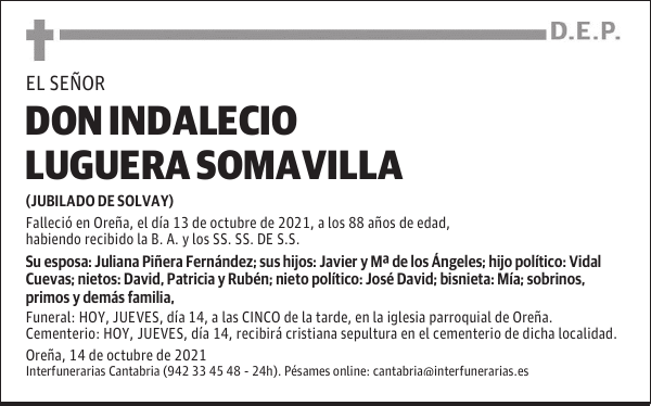 DON INDALECIO LUGUERA SOMAVILLA