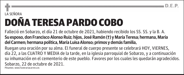 DOÑA TERESA PARDO COBO
