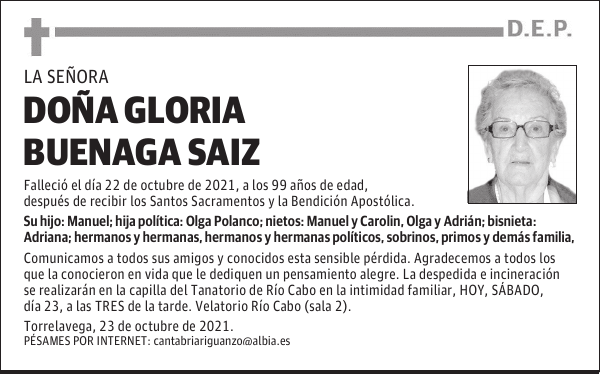 DOÑA GLORIA BUENAGA SAIZ