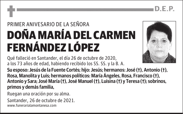 DOÑA MARÍA DEL CARMEN FERNÁNDEZ LÓPEZ