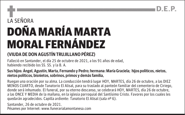 DOÑA MARÍA MARTA MORAL FERNÁNDEZ