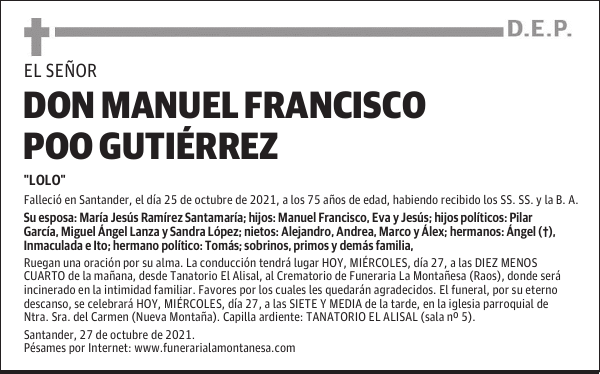 DON MANUEL FRANCISCO POO GUTIÉRREZ