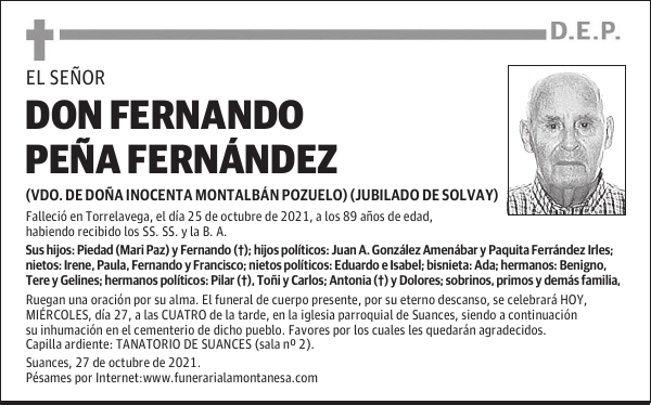 DON FERNANDO PEÑA FERNÁNDEZ