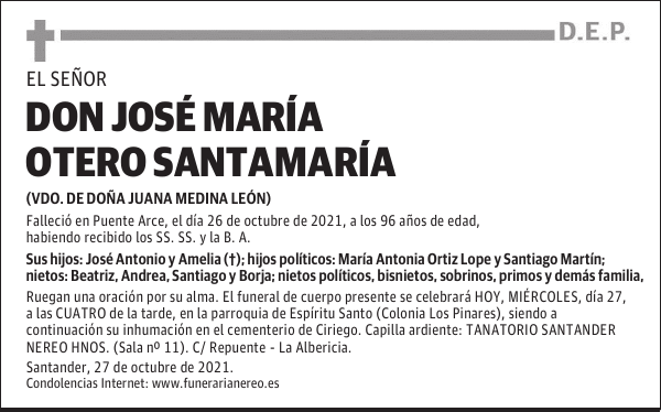 DON JOSÉ MARÍA OTERO SANTAMARÍA