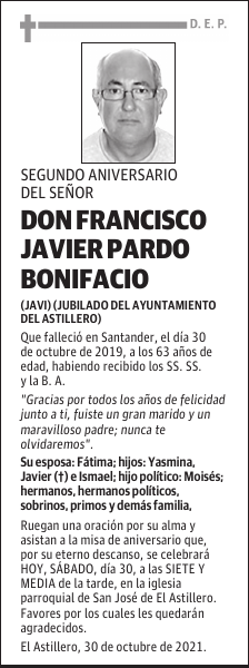 DON FRANCISCO JAVIER PARDO BONIFACIO