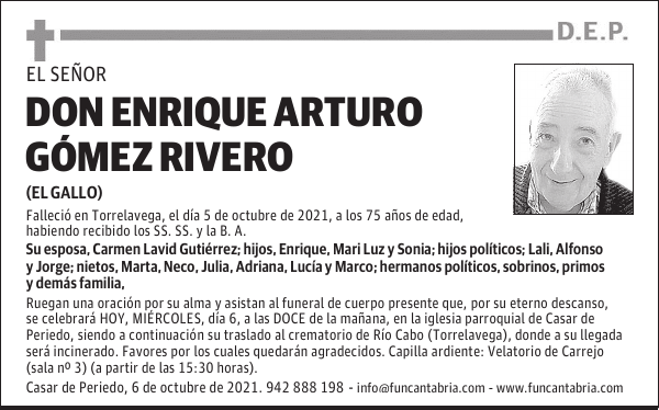 DON ENRIQUE ARTURO GÓMEZ RIVERO