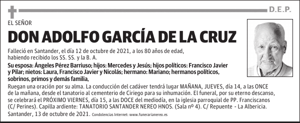 DON ADOLFO GARCÍA DE LA CRUZ