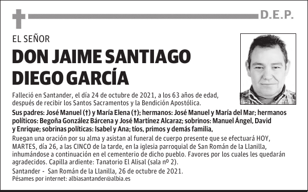 DON JAIME SANTIAGO DIEGO GARCÍA