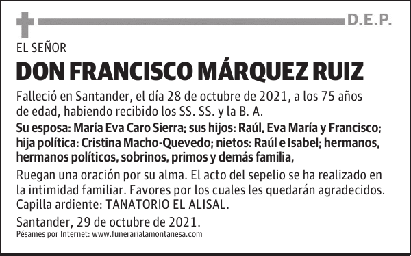 DON FRANCISCO MÁRQUEZ RUIZ