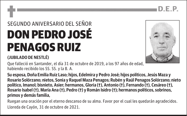 DON PEDRO JOSÉ PENAGOS RUIZ