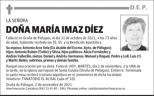 DOÑA MARÍA IMAZ DÍEZ