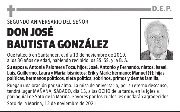 DON JOSÉ BAUTISTA GONZÁLEZ