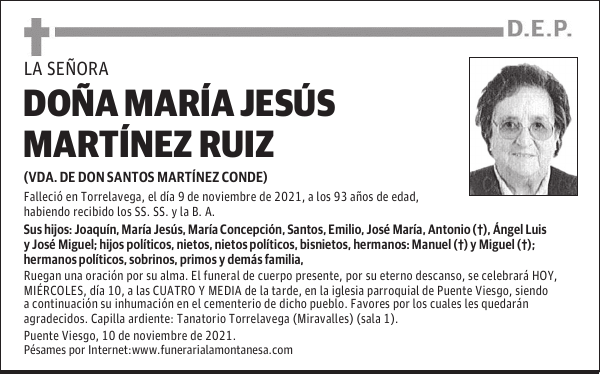 DOÑA MARÍA JESÚS MARTÍNEZ RUIZ