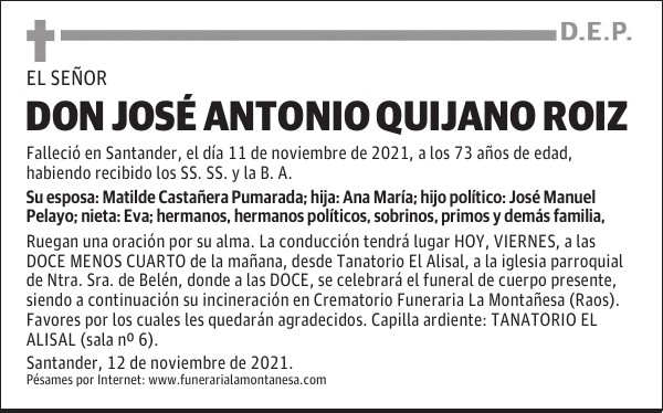 DON JOSÉ ANTONIO QUIJANO ROIZ