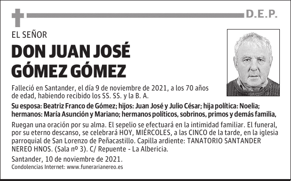 DON JUAN JOSÉ GÓMEZ GÓMEZ