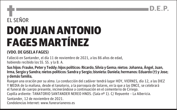 DON JUAN ANTONIO FAGES MARTÍNEZ