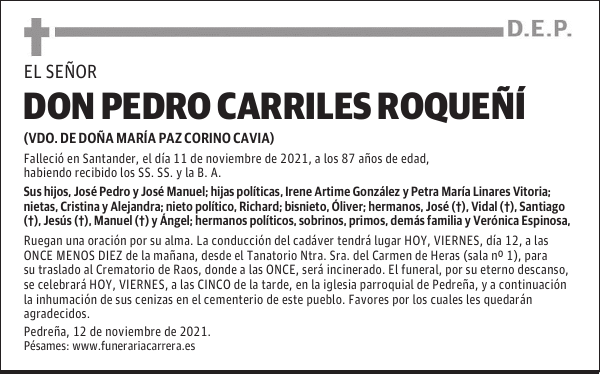 DON PEDRO CARRILES ROQUEÑÍ