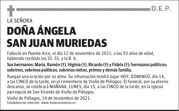 DOÑA ÁNGELA SAN JUAN MURIEDAS